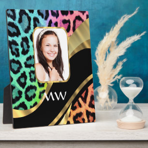 Multicolored leopard print plaque