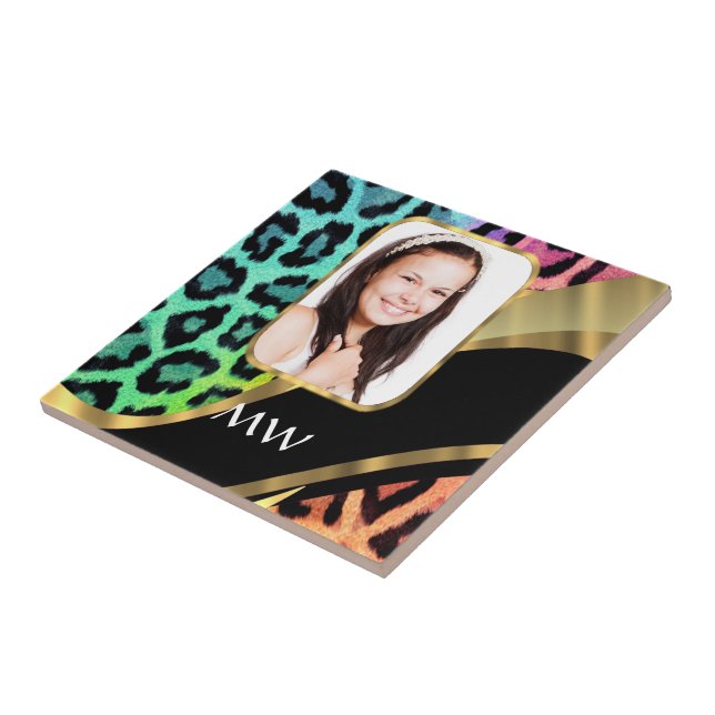 Multicolored leopard print tile (Side)