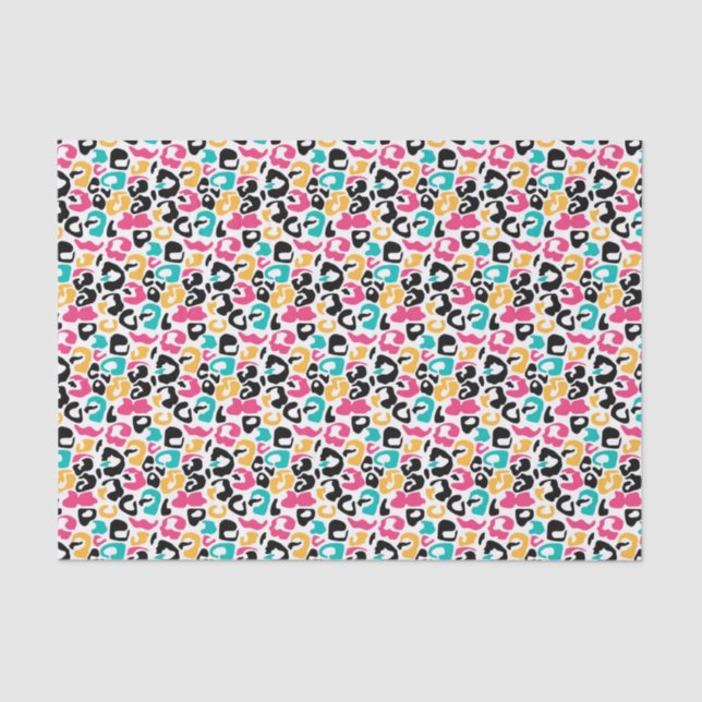 Multicolored leopard print tissue paper (Front)