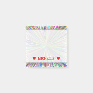 Multicolored Line Burst Pattern & Custom Name Note