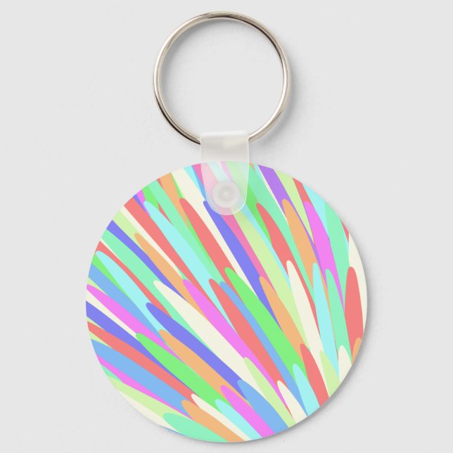 Multicolored Lines Abstract Design Keychain (Front)