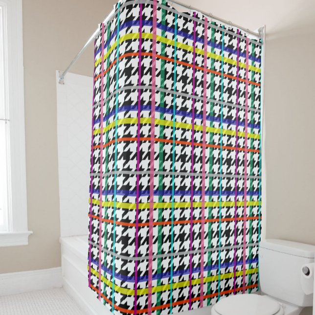 Multicolored Lines On Plaid Houndstooth Design  (Creator Uploaded)
