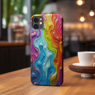 Multicolored Liquid Paint Abstract iPhone 13 Pro Max Case