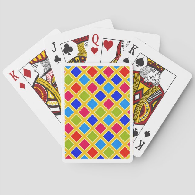 Multicolored lozenges playing cards (Back)