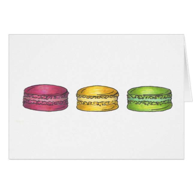 Multicolored Macarons French Macaron Cookie Card (Front Horizontal)