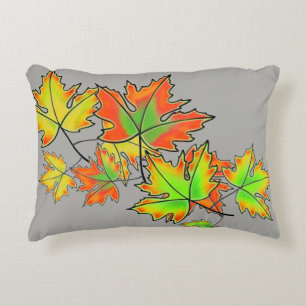 Multicolored Maple Leaves Decorative Pillow
