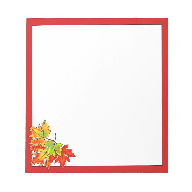 Multicolored Maple Leaves Notepad (Front)