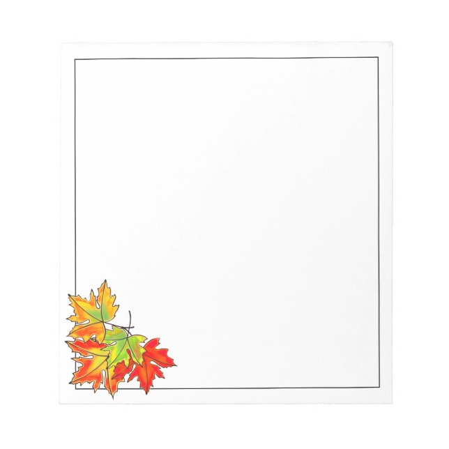 Multicolored Maple Leaves Notepad (Front)