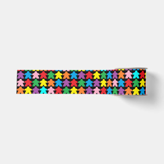 Multicolored Meeples Grosgrain Ribbon