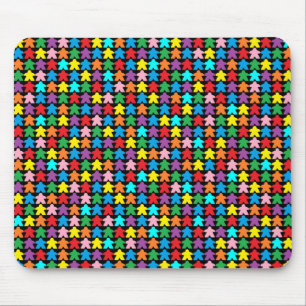 Multicolored Meeples Mouse Pad