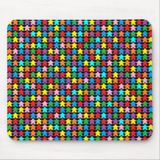 Multicolored Meeples Mouse Pad