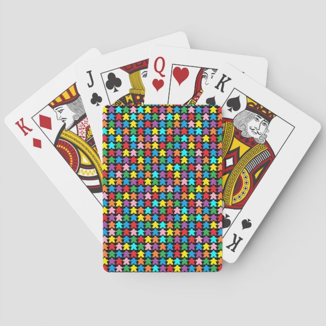 Multicolored Meeples Playing Cards (Back)
