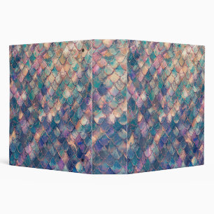 Multicolored Mermaid Print Binder