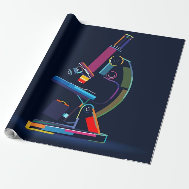 Multicolored microscope wrapping paper (Unrolled)