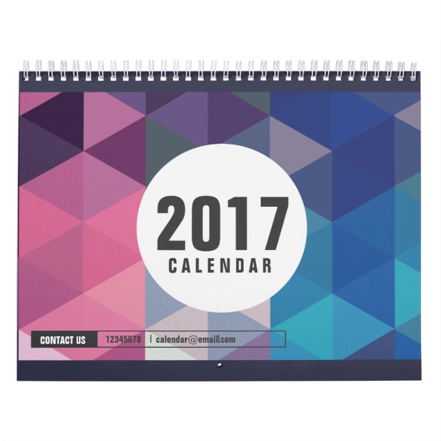Multicolored minimal Polygonal 2017 life quotes Calendar (Cover)
