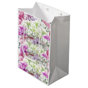 Multicolored Mixed Bouquet Flowers Medium Gift Bag