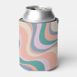 Multicolored modern retro waves design can cooler