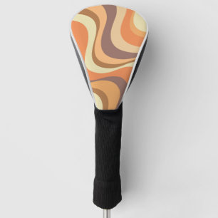 Multicolored modern retro waves design golf head cover