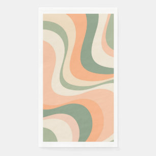Multicolored modern retro waves design napkin