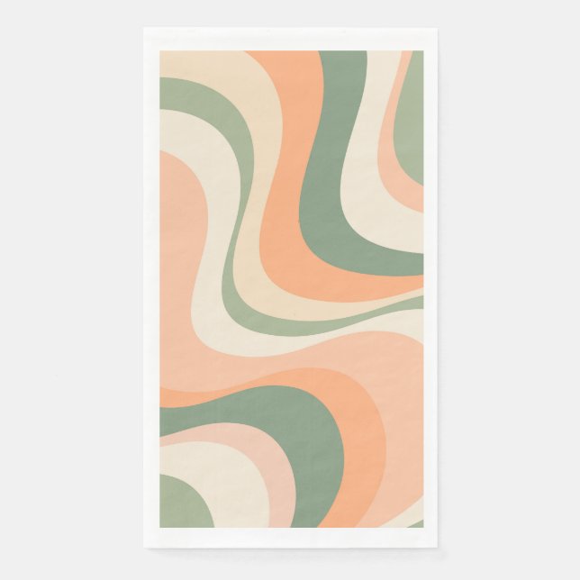 Multicolored modern retro waves design napkin (Front)