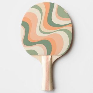 Multicolored modern retro waves design ping pong paddle