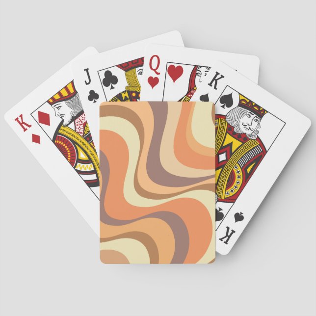 Multicolored modern retro waves design playing cards (Back)