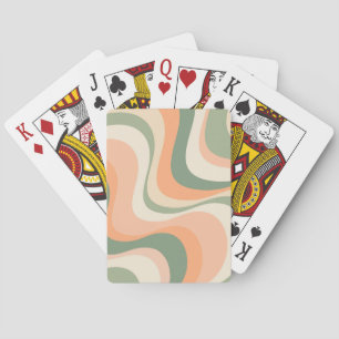 Multicolored modern retro waves design playing cards