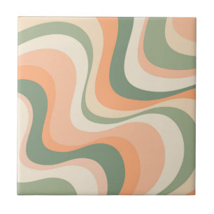 Multicolored modern retro waves design tile