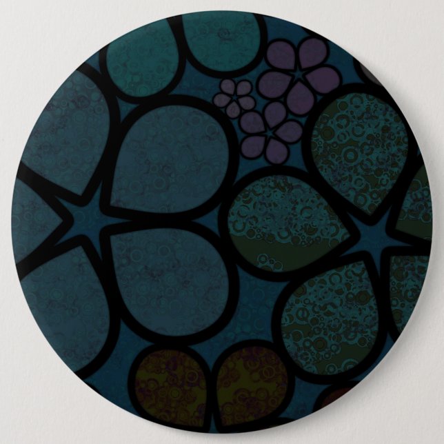Multicolored, Modern Textured Flower Button (Front)