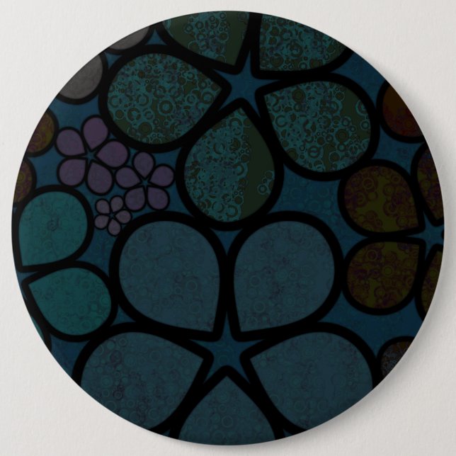 Multicolored, Modern Textured Flower Button (Front)