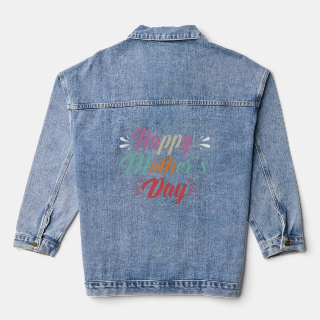 Multicolored Mom's Day Celebration Denim Jacket (Back)