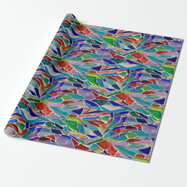 Multicolored Mosaic Wrapping Paper (Unrolled)