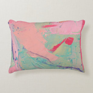 Multicolored oil paint texture. Abstract art backg Accent Pillow