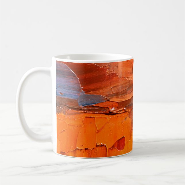 Multicolored oil paint texture. Abstract art backg Coffee Mug (Left)