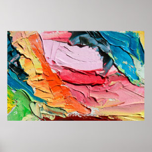 Multicolored oil paint texture. Abstract art backg Poster