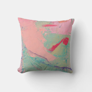 Multicolored oil paint texture. Abstract art backg Throw Pillow