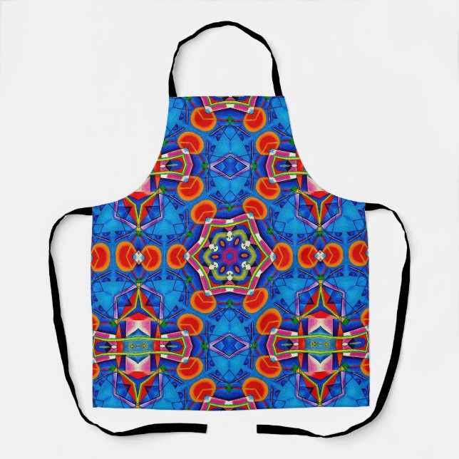 Multicolored oil painting kaleidoscope apron (Front)
