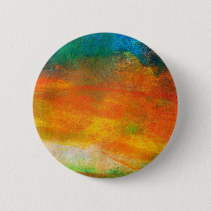 Multicolored Orange Green Yellow Painting 2 Inch Round Button