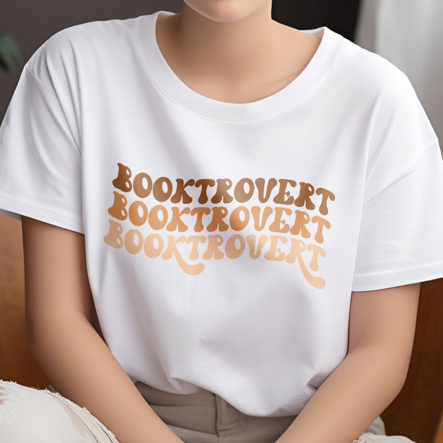 Multicolored Orange Retro Booktrovert Book Lover T-Shirt (Creator Uploaded)