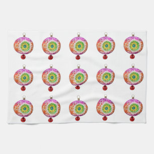 Multicolored Ornaments Kitchen Towels