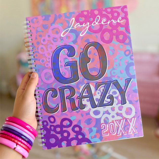 Multicolored Overlapping Circles With Text (Colorful circles in pink, purple and blue. This planner is fun and cute. Great gift for her.)