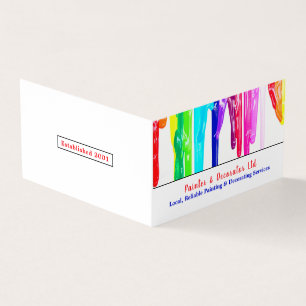 Multicolored Paint Drips, Painter & Decorator Business Card