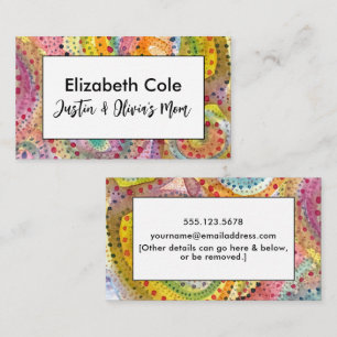 Multicolored Painted Watercolor Art Mommy  Business Card
