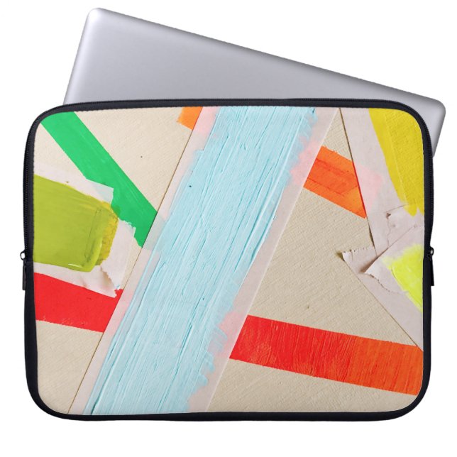 Multicolored paints laptop sleeve (Front)