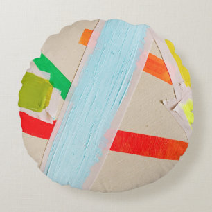 Multicolored paints round pillow