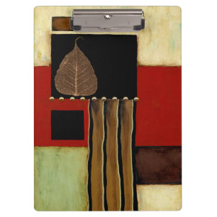 Multicolored Panel Painting with Brown Leaf Clipboard