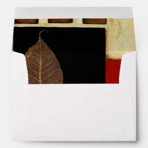 Multicolored Panel Painting with Brown Leaf Envelopes