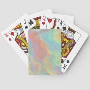Multicolored Pastel Abstract Watercolor Art Playing Cards