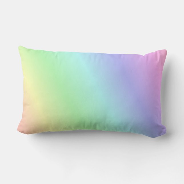 Multicolored pastel pattern lumbar pillow (Back)