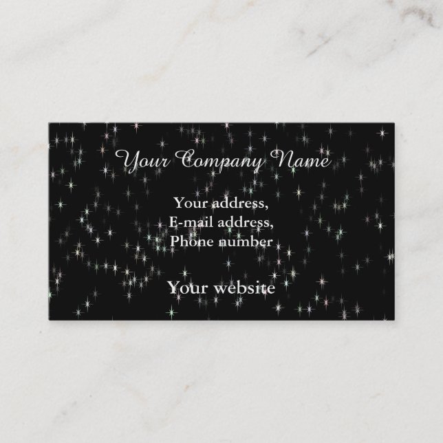 Multicolored pastel stars / black background business card (Front)